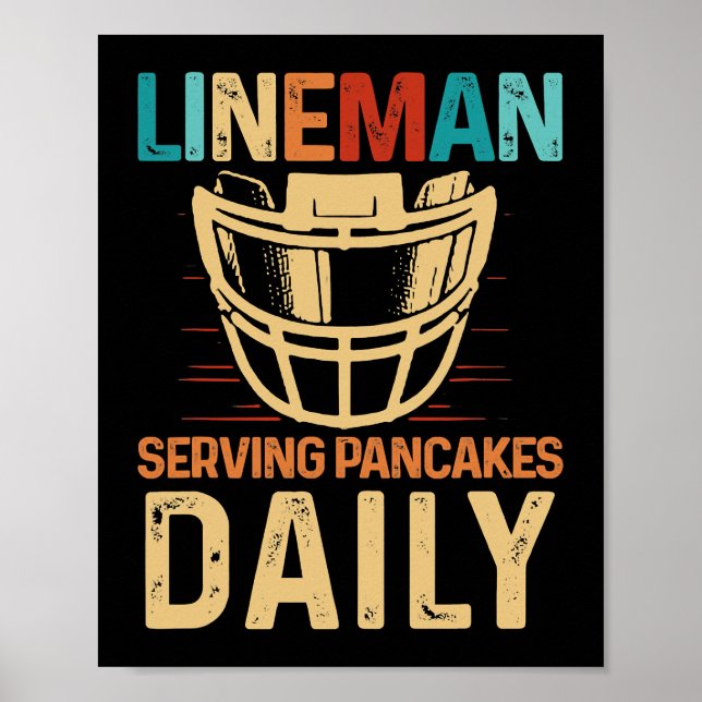Poster Lineman Serving Pancakes Daily Football Offensive (Devant)
