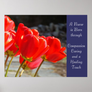 Poster L'infirmière est née art Soin Compassion Toucher d