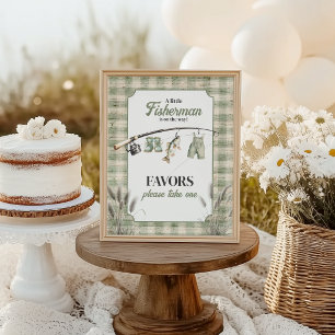 Poster Linge à linge en vichy Faveur pour Baby Shower de