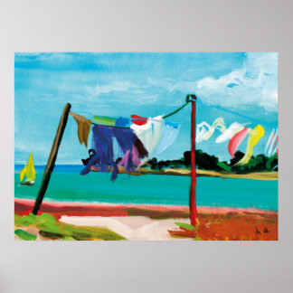 Poster linge dans la brise