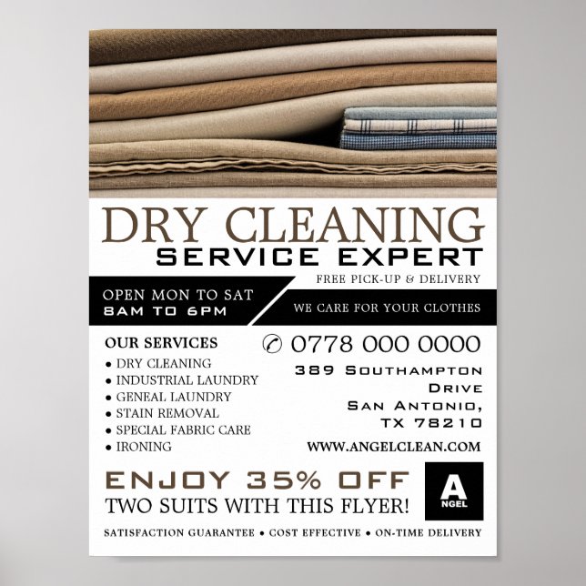 Poster Linge De Linge De Lit, Nettoyage À Sec, Service De (Devant)