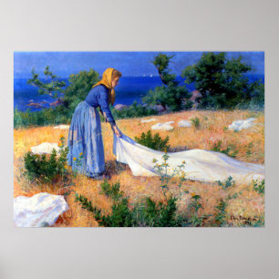 Poster Linge séchant Elin Danielson-Gambogi 1896