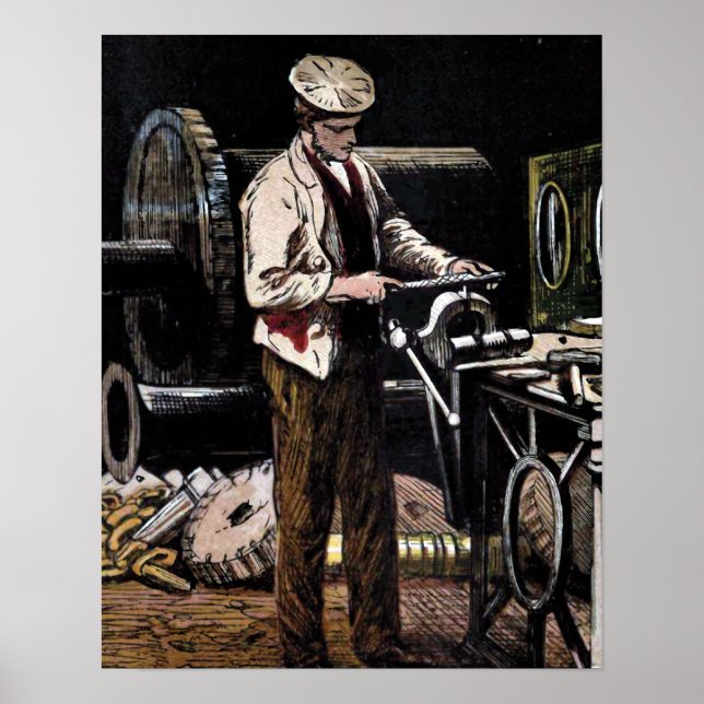Poster "L'ingénieur" Illustration Vintage (Devant)