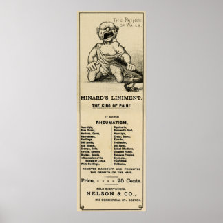 POSTER LINIMENT DE MINARD .... LE ROI DE LA DOULEUR !