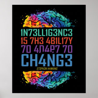 Poster L'Intelligence Est La Capacité De S'Adapter Au Cha