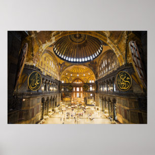 Poster L'intérieur de Hagia Sophia à Istanbul