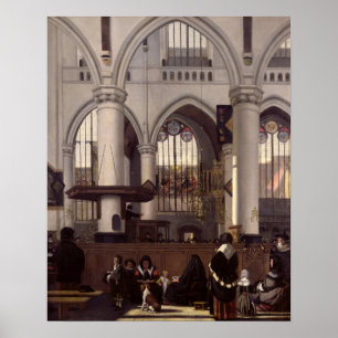 Poster L'intérieur d'Oude Kerk, Amsterdam, c.1660