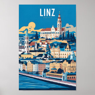 Poster Linz Autriche célèbre Travel Place