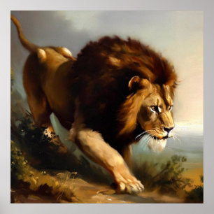 Poster Lion (13) Chat sauvage