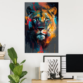 Poster Lion Abstrait 2