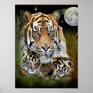 Poster Lion and Cubs