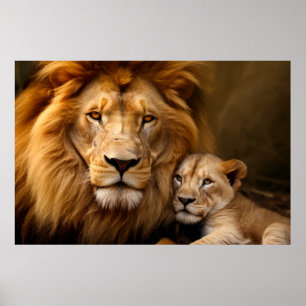 Poster Lion Animal Wild Beauté Liberté Wilderness Imprime