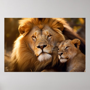 Poster Lion Animal Wild Beauté Liberté Wilderness Imprime