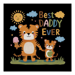 Poster Lion Best Daddy Jamais