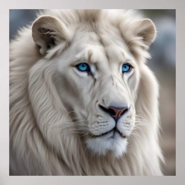 Poster Lion blanc (Devant)