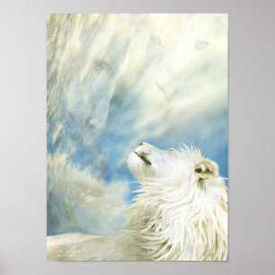 Poster Lion blanc - dans l'affiche sauvage d'art de