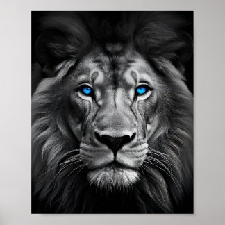 Poster Lion bleu