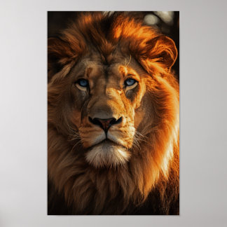 Poster Lion bleu