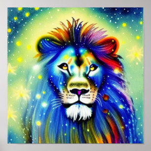 Poster Lion coloré