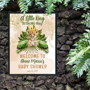 Poster Lion Cub Un Petit Roi Est En Chemin Baby shower