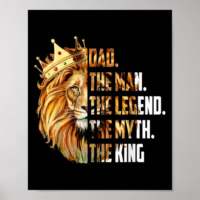 Poster Lion Dad The Man The Myth The Legend Grandpa Fathe (Devant)