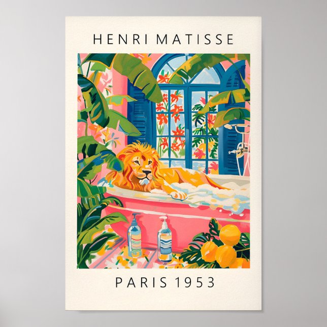 Poster Lion Dans La Baignoire, Poster Matisse, Bai (Devant)