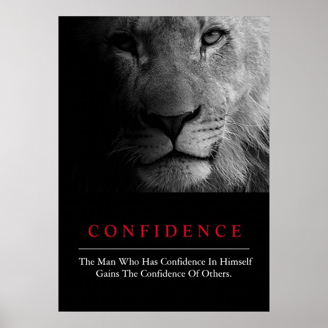 Poster Lion de confiance motivationnelle unique tendance (Devant)