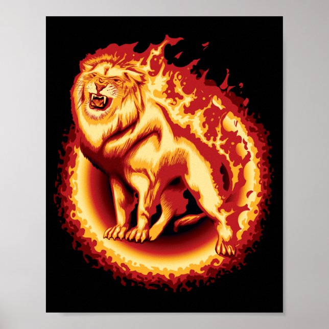 Poster Lion de feu (Devant)
