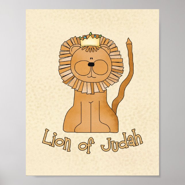 Poster Lion de Juda 8"x10" Art de nurserie (Devant)