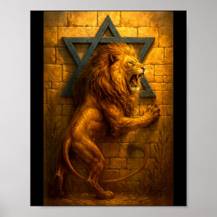 Poster Lion de Juda Jérusalem Mur Occidental L'étoile de