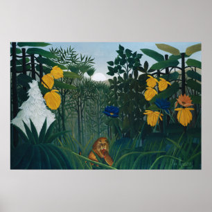 Poster Lion de la jungle de Henri Rousseau, Art célèbre v