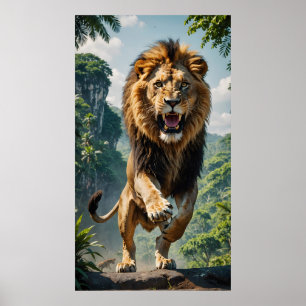 Poster Lion debout