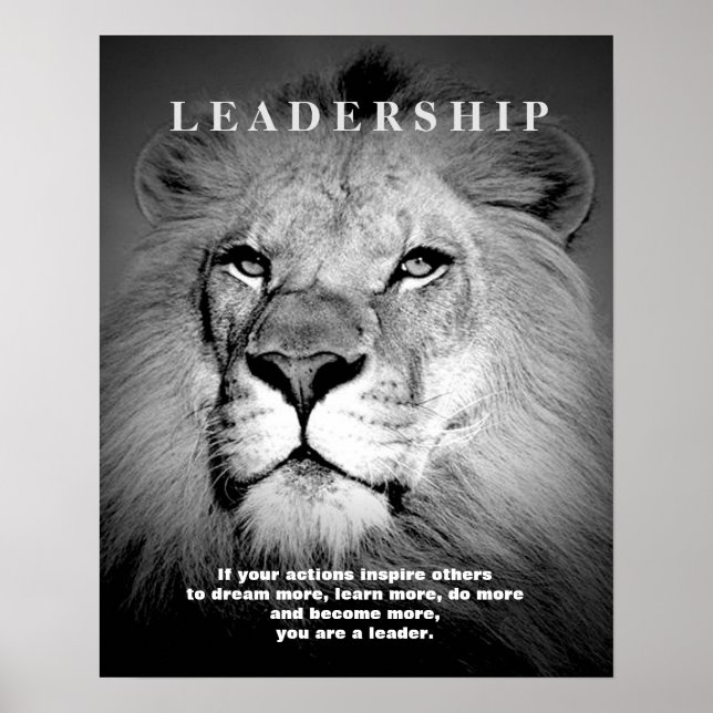 Poster Lion du leadership motivationnel (Devant)