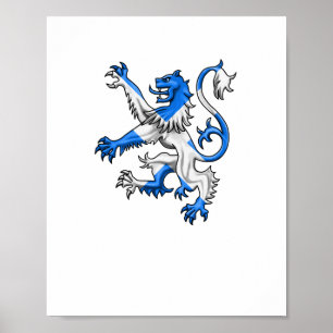 Poster Lion écossais aux couleurs de St. Andrew