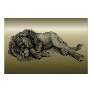 Poster Lion en mode vectoriel