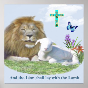 Poster Lion et agneau