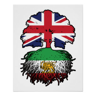 Poster Lion et Soleil aux Racines Iraniennes Cultivé en G