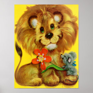 Poster lion et souris