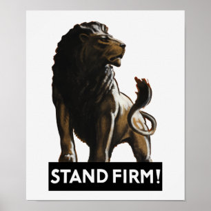 Poster Lion ferme