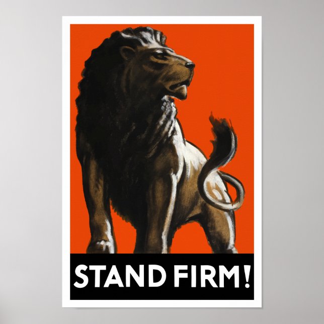 Poster Lion ferme — Propagande de 2ÈME GUERRE MONDIALE (Devant)