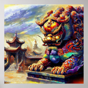 Poster Lion Foo Chinois (11)