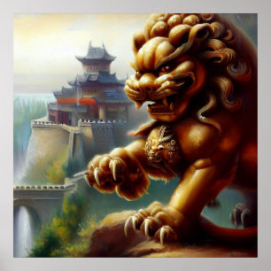 Poster Lion Foo Chinois (12)