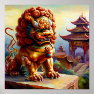 Poster Lion Foo Chinois (13)