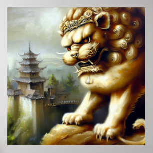 Poster Lion Foo Chinois (19)