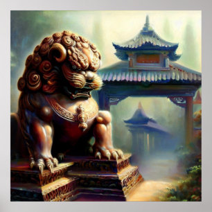 Poster Lion Foo Chinois (22)