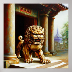Poster Lion Foo Chinois (23)