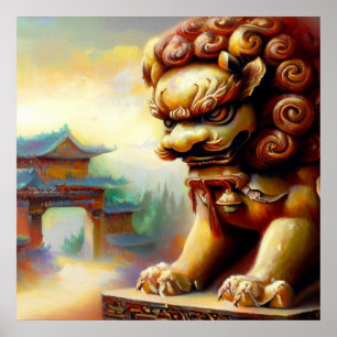 Poster Lion Foo Chinois (24)