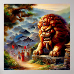 Poster Lion Foo Chinois (29)