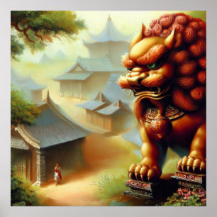 Poster Lion Foo Chinois (3)