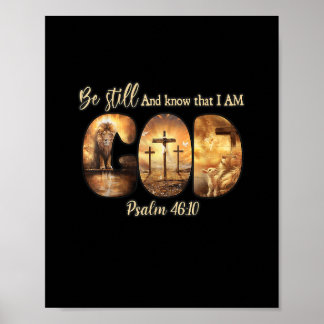 Poster Lion God Christian Be Still And Know That I Am God